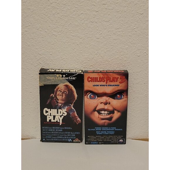 Lot Of 2 VHS Tapes Child's Play And Childs Play 3 Slasher MGM/ UA First Release - Picture 1 of 8